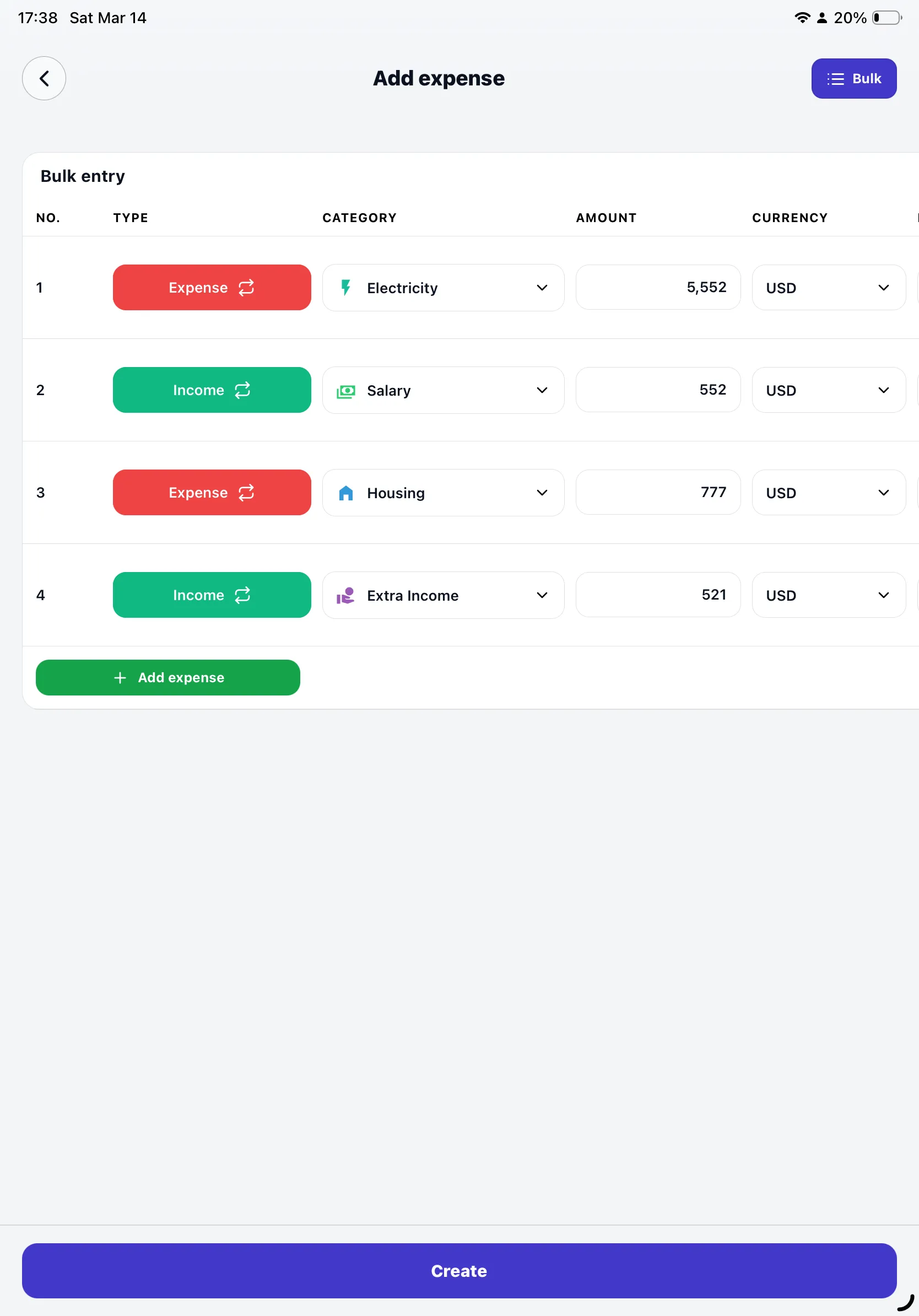 Bulk Entry